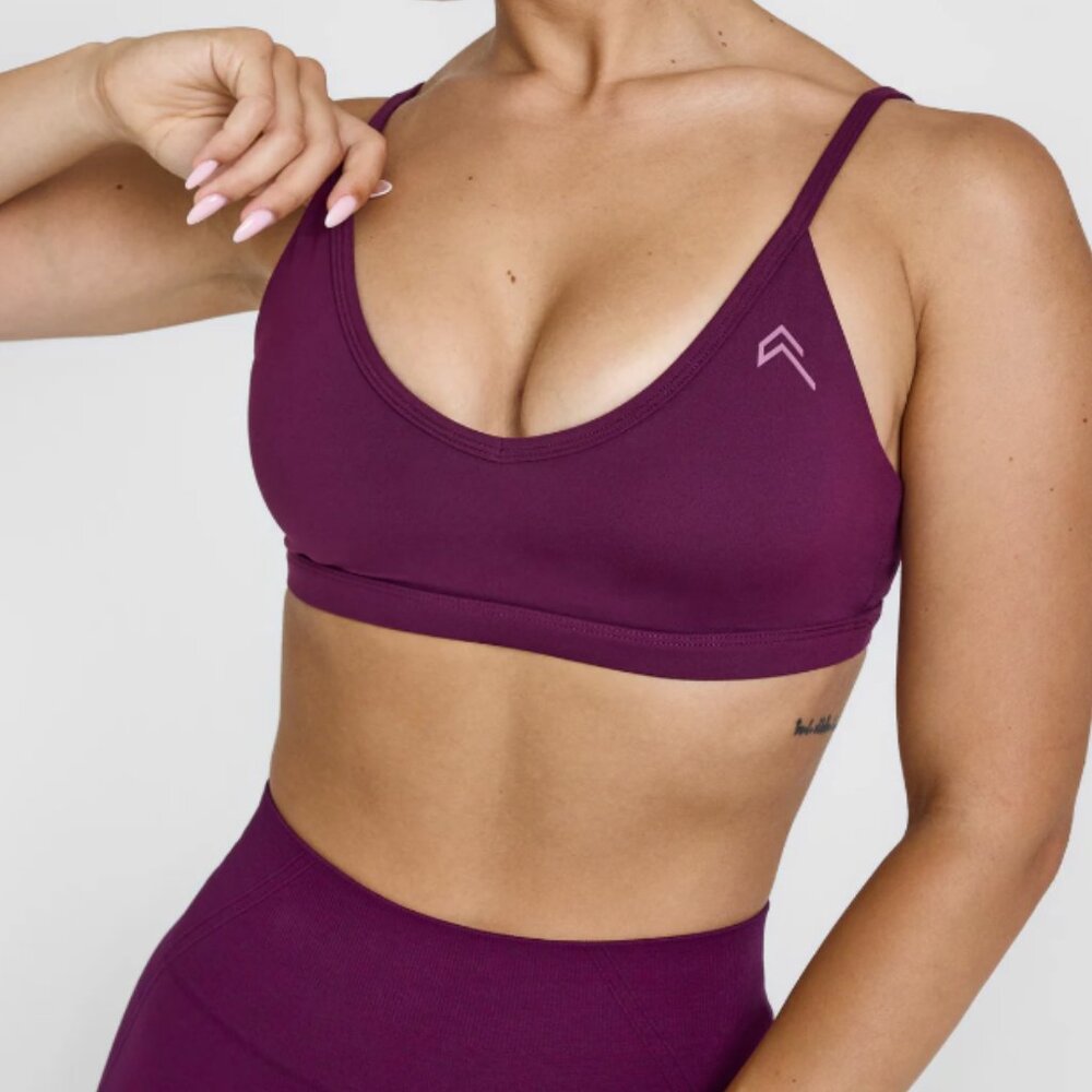 Oner Active Timeless Strappy Bralette Ripe Fig burgundy sports bra